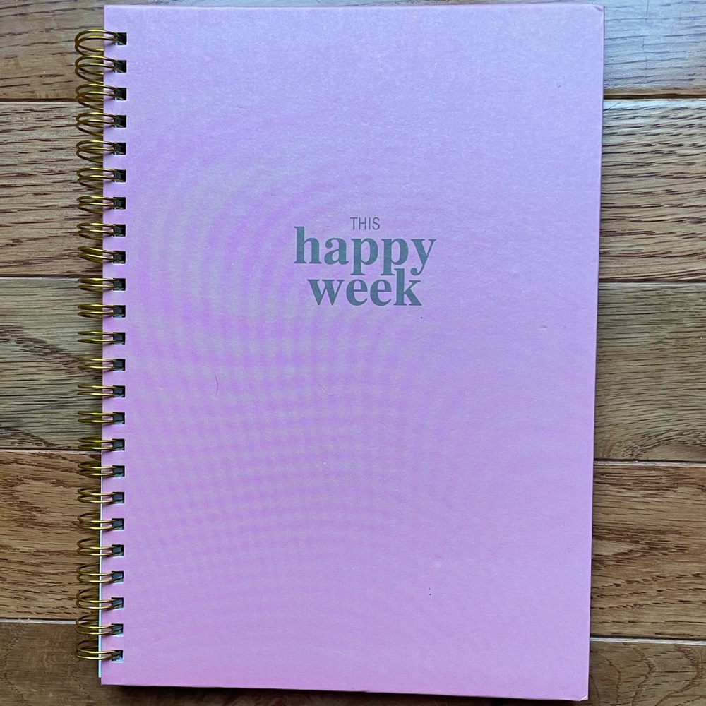 NEW Happy Week Pink Planner, Undated, Back to School, 6.5” x 8.5”